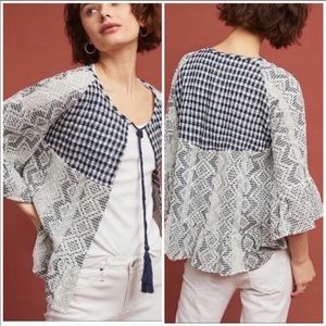 AKEMI + KIN ANTHROPOLOGIE Gingham Eyelet Cape One Size